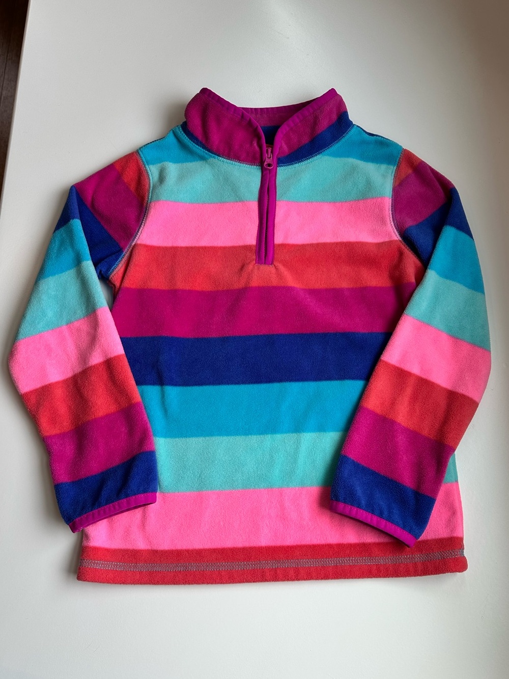 Oshkosh Rainbow Fleece Cozie Pullover Half Zip Quarter Zip Girls Size 7